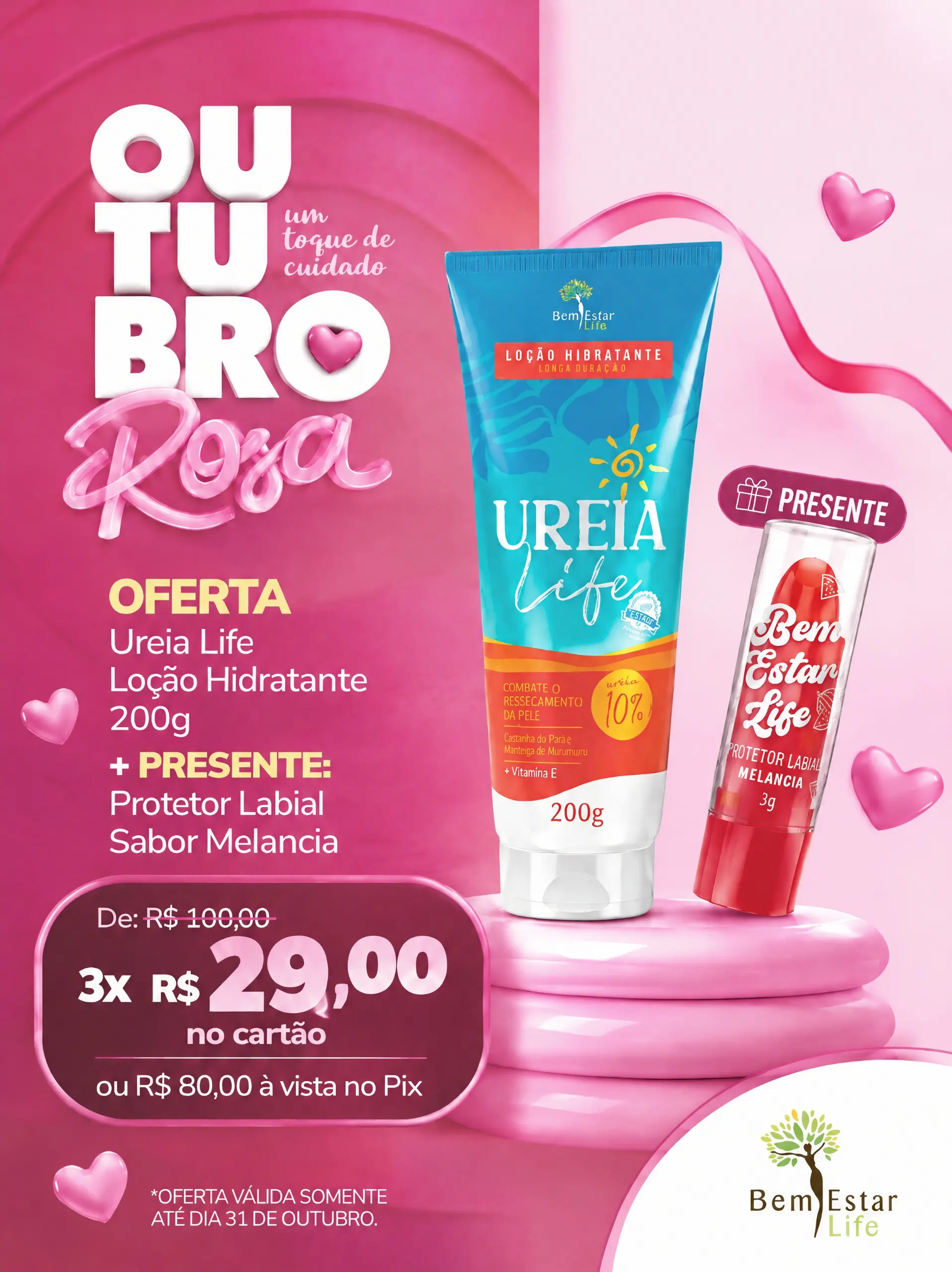 OFERTA UREIA LIFE 10% + PROTETOR LABIAL SABOR MELANCIA OFERTA UREIA LIFE 10% + PROTETOR LABIAL SABOR MELANCIA