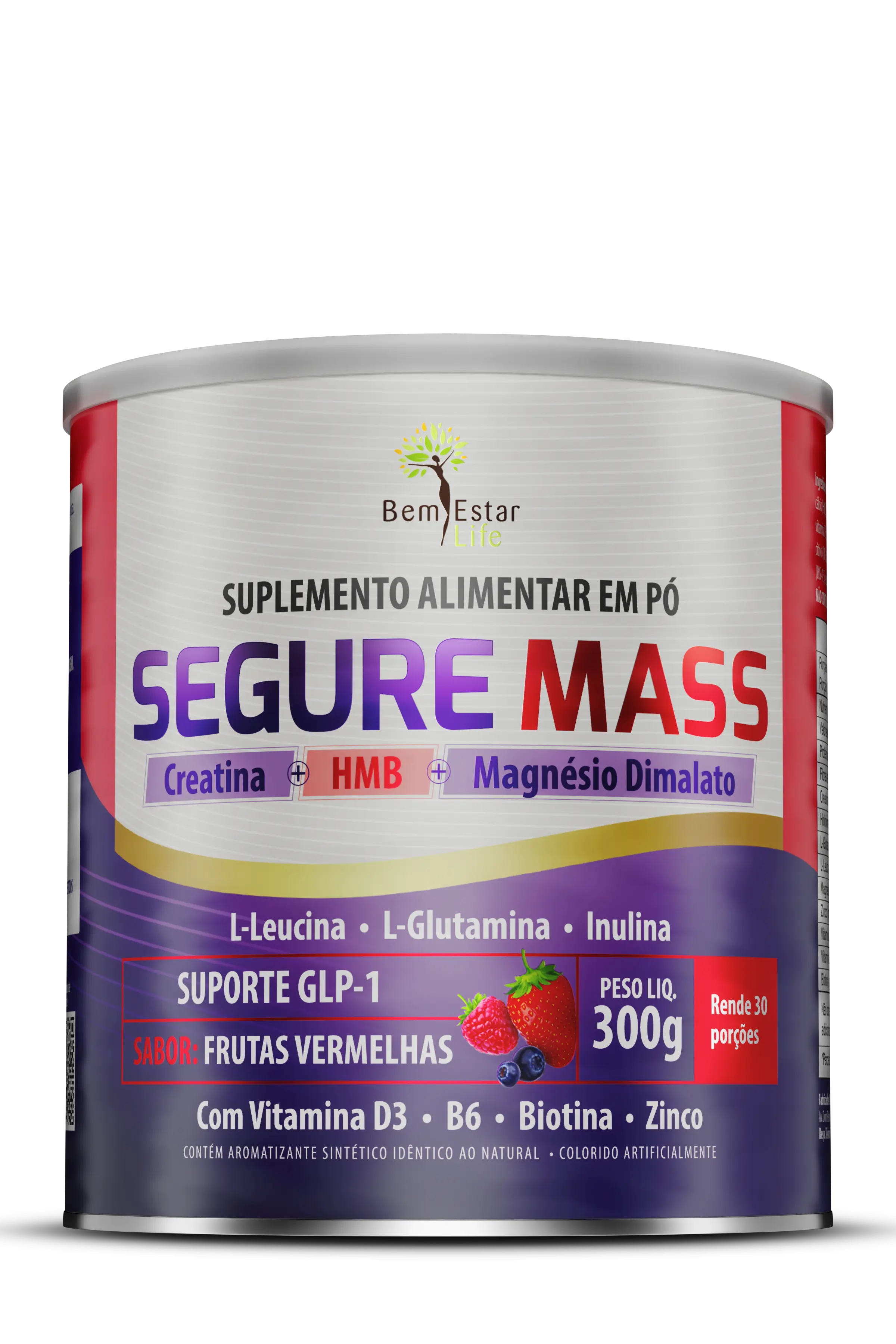 SEGURE MASS 300gr SABOR FRUTAS VERMELHAS - GANHA COPO COMEMORATIVO 500 ml.