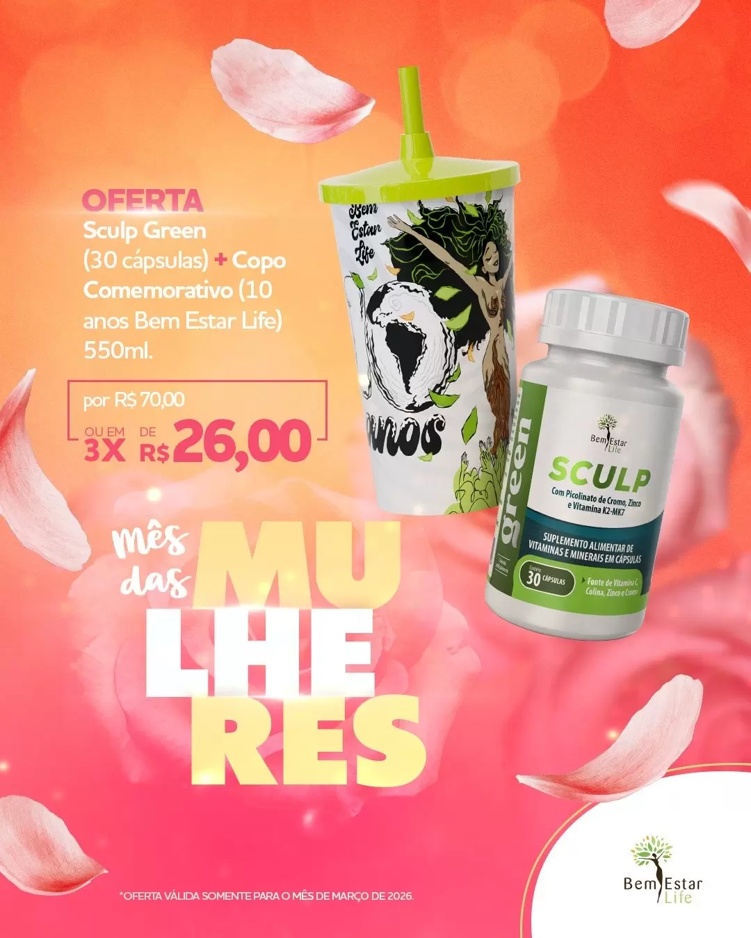 OFERTA - SCULP GREEN DETOX + COPO COMEMORATIVO 10 ANOS